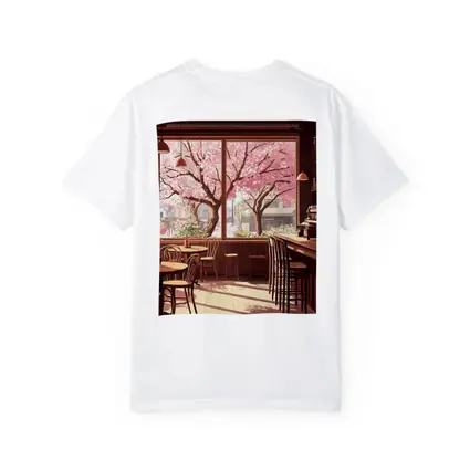 Anime Cafe Interior Cherry Blossoms Spring