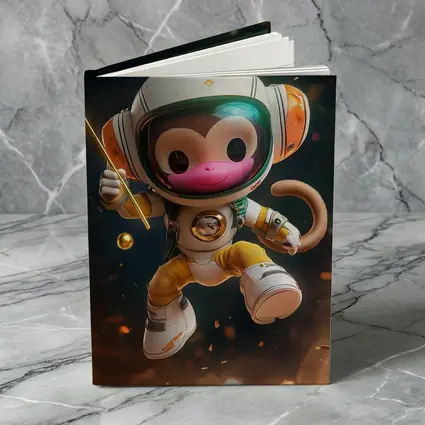 Cute Monkey Astronaut Floating In Space