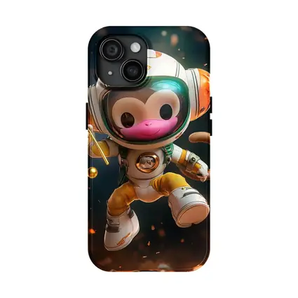 Cute Monkey Astronaut Floating In Space