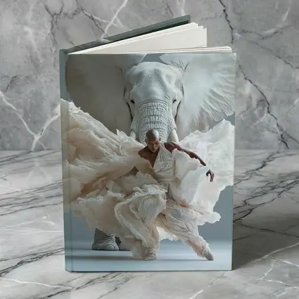Dancer Merging With White Elephant Art