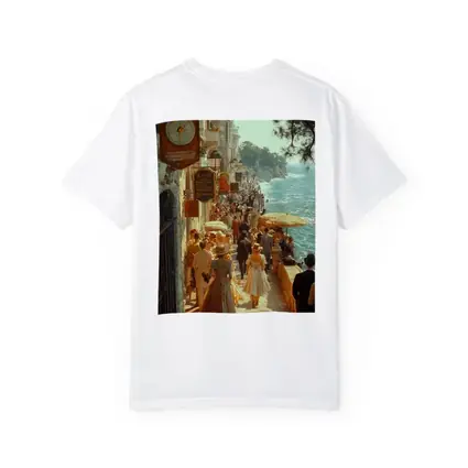 Victorian Coastal Promenade Crowded Seaside Street Scene