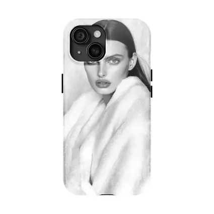 Black and White Fashion Model Fur Portrait