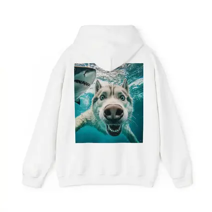 Siberian Husky Selfie Underwater With Shark
