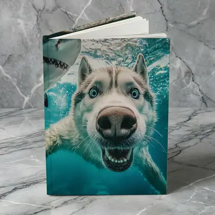 Siberian Husky Selfie Underwater With Shark