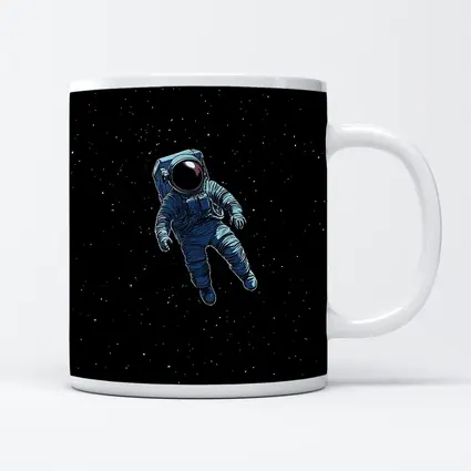 Astronaut Floating Alone In Deep Space