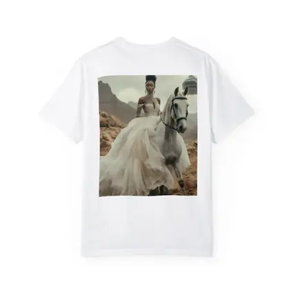 Black Woman White Horse Desert Fantasy