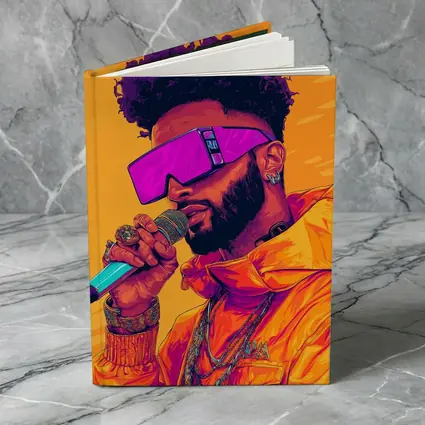 Hip Hop Singer Orange Jacket Illustration Art