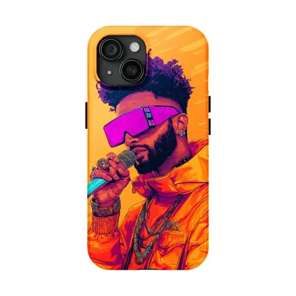 Hip Hop Singer Orange Jacket Illustration Art