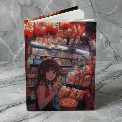 Anime Girl at Japanese Noodle Street Stall
