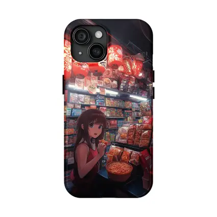 Anime Girl at Japanese Noodle Street Stall