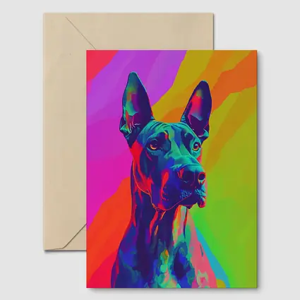 Great Dane Pop Art Colorful Rainbow Background