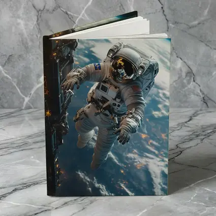 Astronaut Spacewalk Above Earth Space Station