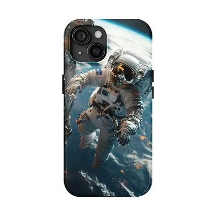 Astronaut Spacewalk Above Earth Space Station