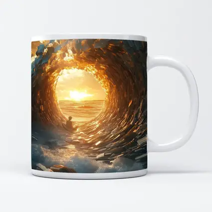 Money Wave Tunnel Golden Sunset Ocean