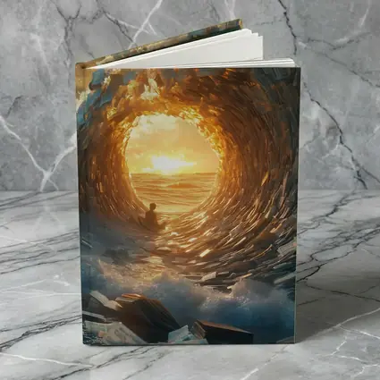 Money Wave Tunnel Golden Sunset Ocean
