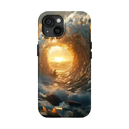 Money Wave Tunnel Golden Sunset Ocean