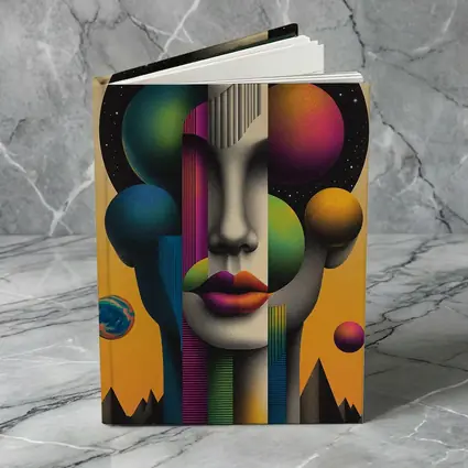 Abstract Face Surreal Space Planets Art