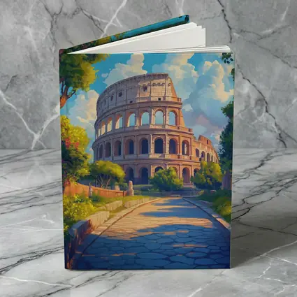 Colosseum Rome Sunny Day Anime Art