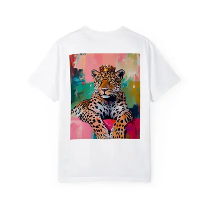 Royal Leopard With Crown Colorful Abstract Background