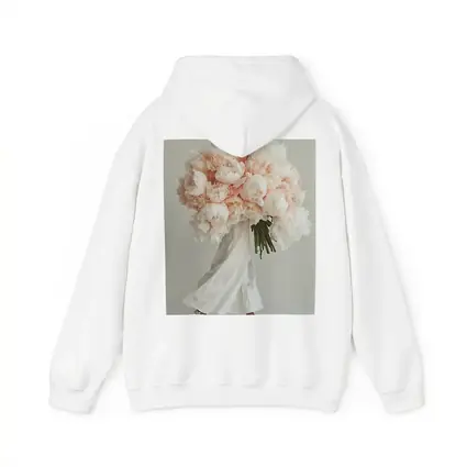 Pink Peony Bouquet Woman White Background