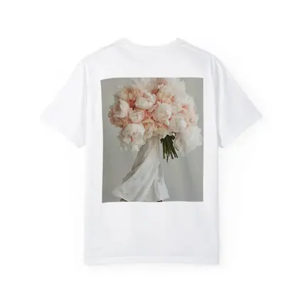 Pink Peony Bouquet Woman White Background