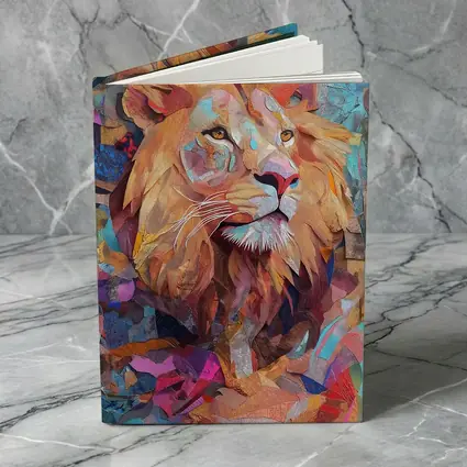 Colorful Collage Lion Art Abstract Background