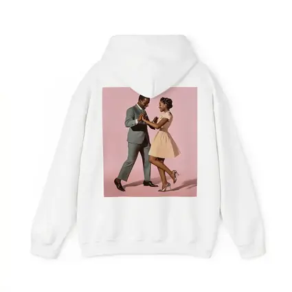 Couple Dancing Together on Pink Background