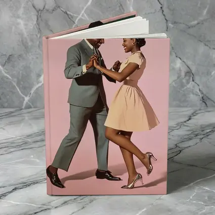 Couple Dancing Together on Pink Background
