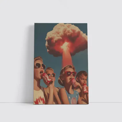 Retro Kids Soda Cans Nuclear Mushroom Cloud