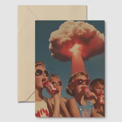 Retro Kids Soda Cans Nuclear Mushroom Cloud
