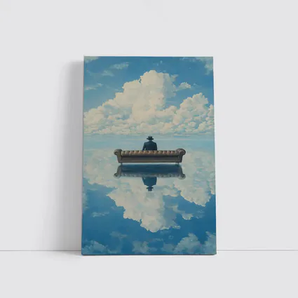 Man On Sofa Surreal Sky Reflection