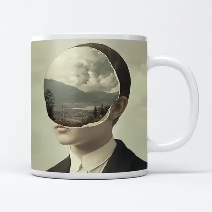 Surreal Portrait Figure Landscape Mountain Collage