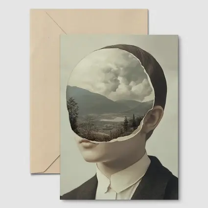 Surreal Portrait Figure Landscape Mountain Collage