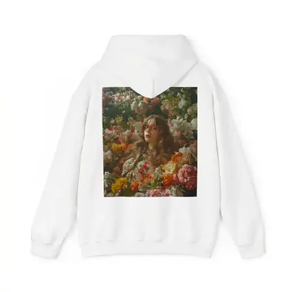 Woman Surrounded by Colorful Blooming Flowers Garden