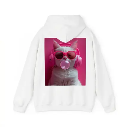 White Cat Pink Sunglasses Headphones Bubblegum