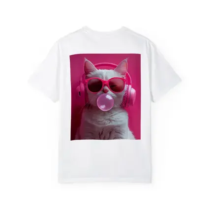 White Cat Pink Sunglasses Headphones Bubblegum