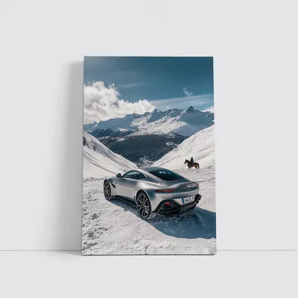 Aston Martin Vantage Silver Snow Mountain