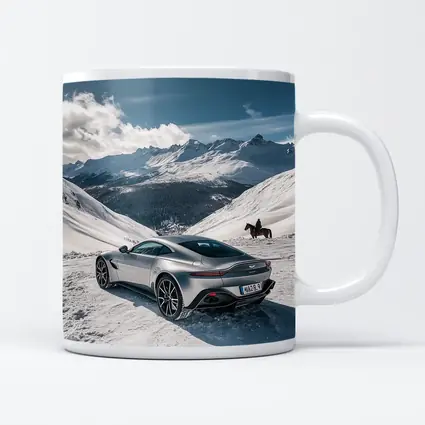 Aston Martin Vantage Silver Snow Mountain