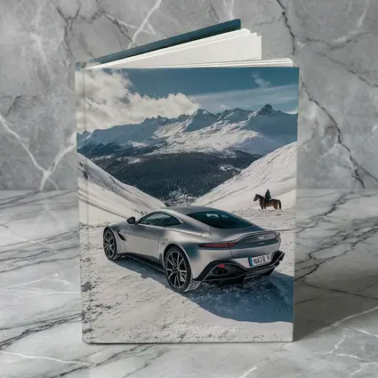 Aston Martin Vantage Silver Snow Mountain