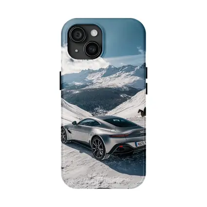 Aston Martin Vantage Silver Snow Mountain