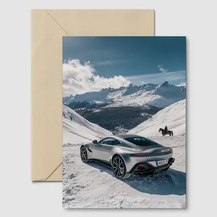 Aston Martin Vantage Silver Snow Mountain