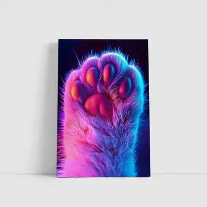 Neon Cat Paw Close Up Purple Pink