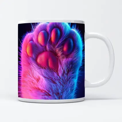Neon Cat Paw Close Up Purple Pink