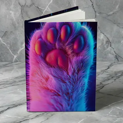 Neon Cat Paw Close Up Purple Pink