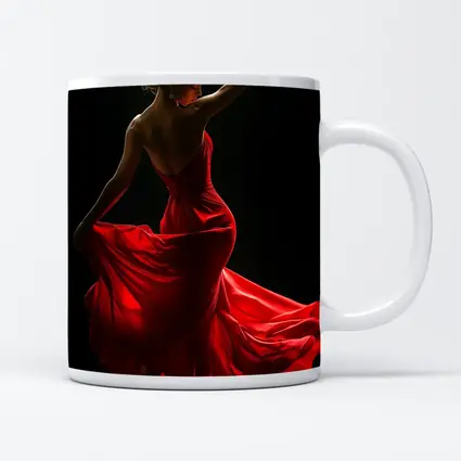Flamenco Dancer Red Dress Dark Background