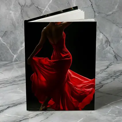 Flamenco Dancer Red Dress Dark Background
