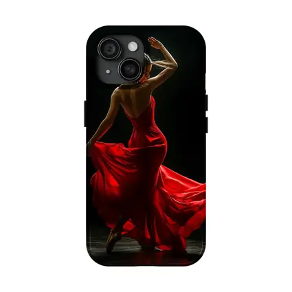 Flamenco Dancer Red Dress Dark Background