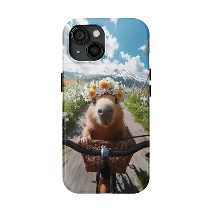 Capybara Flower Crown Bicycle Mountain Meadow