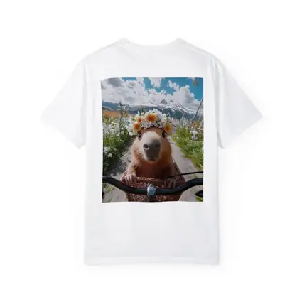 Capybara Flower Crown Bicycle Mountain Meadow