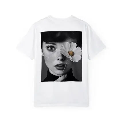 Freckled Woman Holding Cosmos Flower Portrait